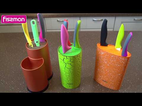 Подставка для кухонных ножей и ножниц 11x22 см ПУРПУРНАЯ