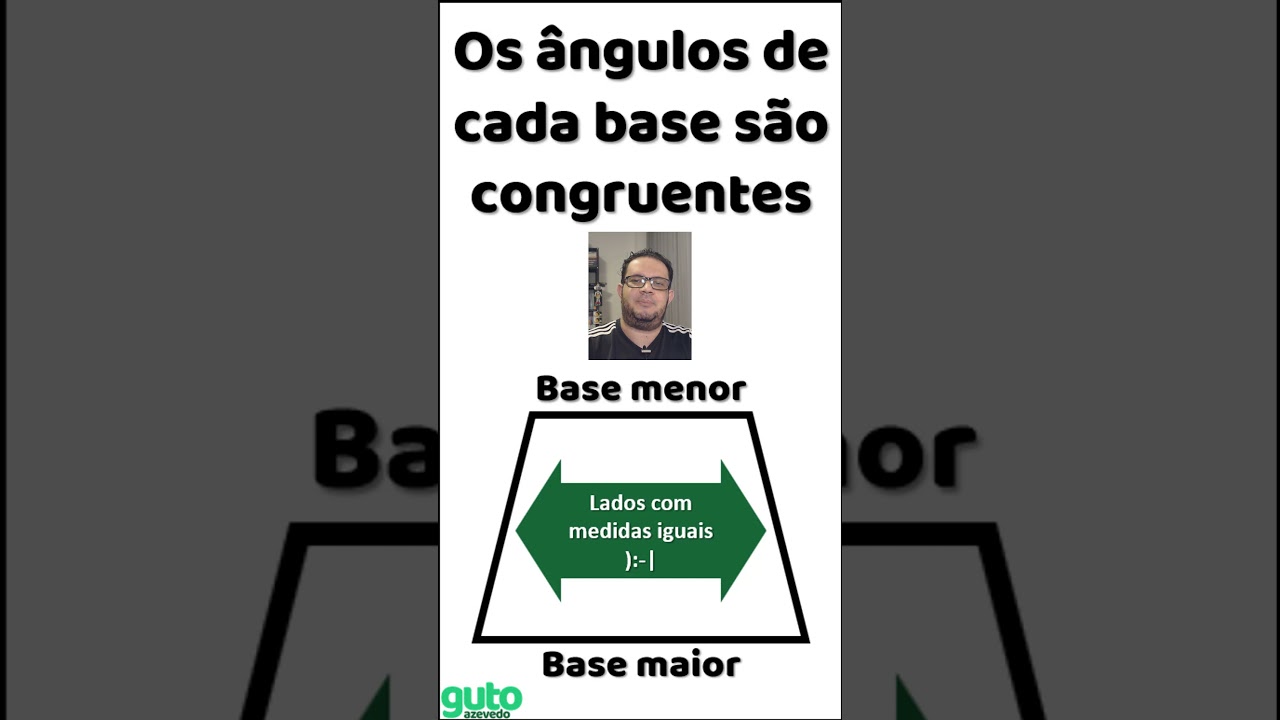 O que é um trapézio isósceles? Trapézio com dois lados congruentes #shorts #gutoazevedo