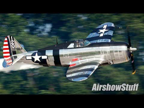 P-47 Thunderbolt LOW Flybys and Aerobatics - EAA AirVenture Oshkosh 2024