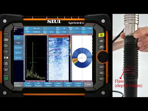 PA ring probe for bolt (Flaw depth 75mm)