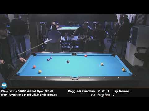 Reggie Ravindran vs Jay Gomez - Play Station $1000 Added Open 9 Ball
