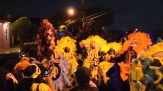 Mardi Gras Indians Singing Indian Red during the annual St. Joseph Night Celebration