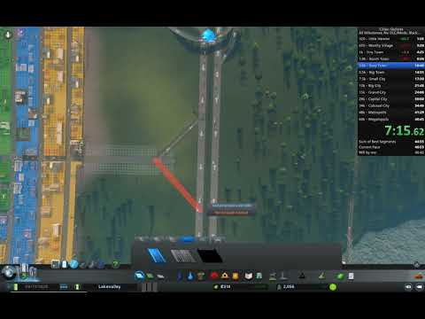 Cities Skylines World Record Speedrun all Milestones 46:05min, Black Woods no Mods, no DLC