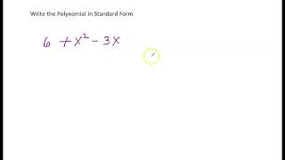 Write the Polynomial in Standard Form
