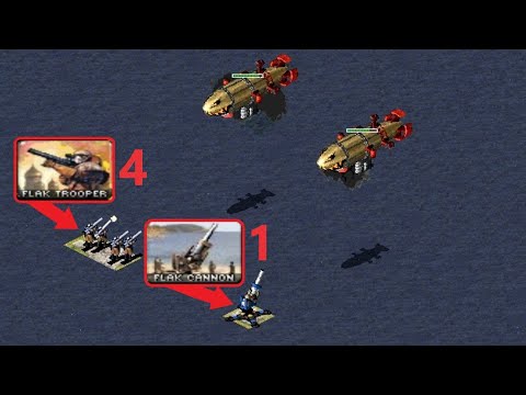 Can 4 Flak Troopers defeat 1 Flak Cannon ??? - Red Alert 2