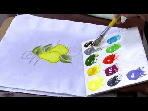 Mulher.com - 26/10/2015 - Pano de copa com pintura de peras - Luis Moreira PT1