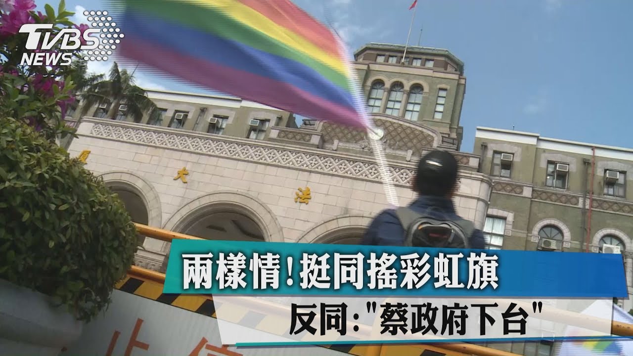 兩樣情!挺同搖彩虹旗 反同:蔡政府下台