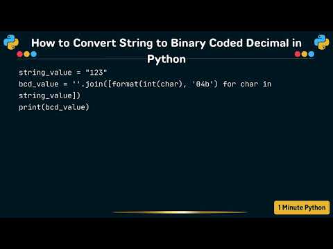 How To Convert String To Binary Coded Decimal In Python