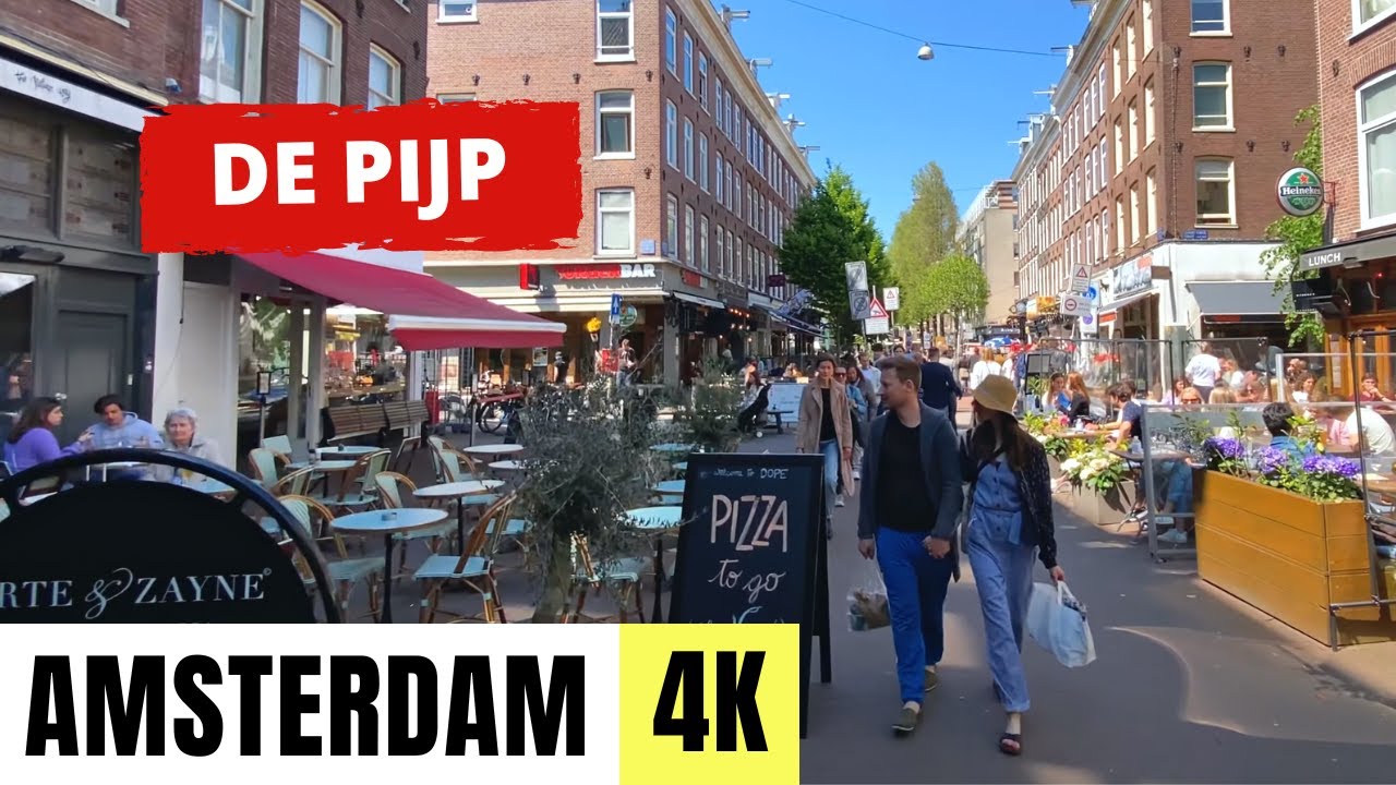 Immersive street-level walking tour through Amsterdam — De Pijp, Netherlands, showcasing authentic urban landscapes, local architecture, and the vibrant atmosphere of the city's neighborhoods