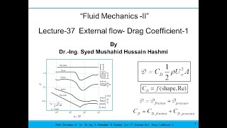 Fluid Mechanics | Lecture 37 | External flow | Drag & Lift Coefficients | Wave making drag