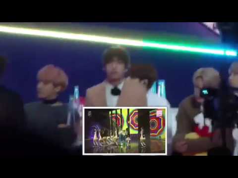 BTS react to IOI Golden Disk Awards 170114