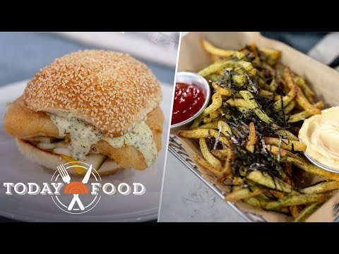 Fried cod fish sandwich with nori french fries: Get the recipes!