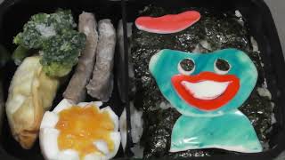ハギーワギーのキャラ弁。完成度低めだけどｗ Huggy Wuggy【かなちゃん11歳✿なみちゃん8歳✿りょうくん4歳】#Huggy Wuggy #ハギーワギー #キャラ弁