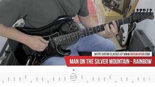 Man On The Silver Mountain Rainbow - Guitar Lesson With Tab Isolated Guitar