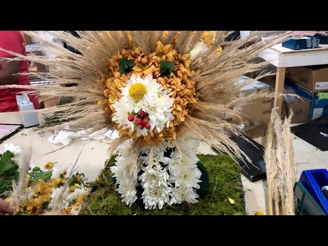 Lion 🦁 flower arrangement tutorials: colab by tha florist 1 in Kuwait #floraldesigner Vlog