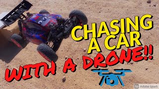 Drone racing a RC car: High-Speed Adventure