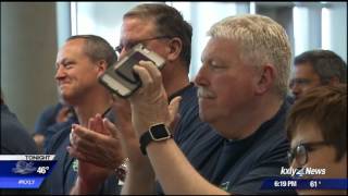 Lockette reuintes with paramedics who saved his life