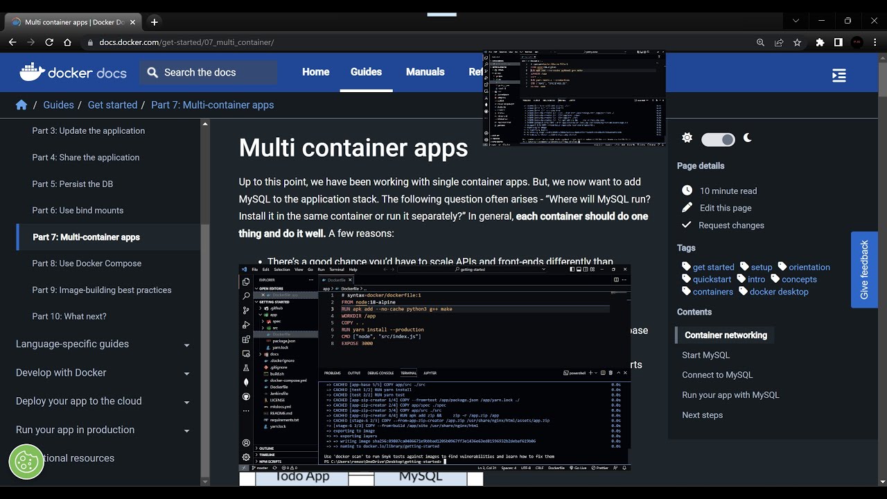 Multi-container Apps - Containerized Docker Application Using MySQL Database.