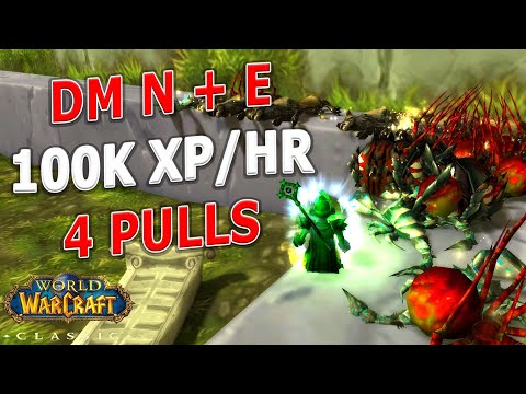 WoW Classic - Dire Maul N+E Mage Solo Speed Leveling Farm! 57-60 in 7 hours!