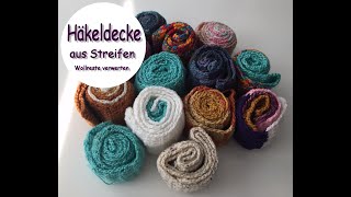 Häkeldecke aus Wollresten - Häkeldecke in Streifen - Restedecke häkeln - *Episode 2*