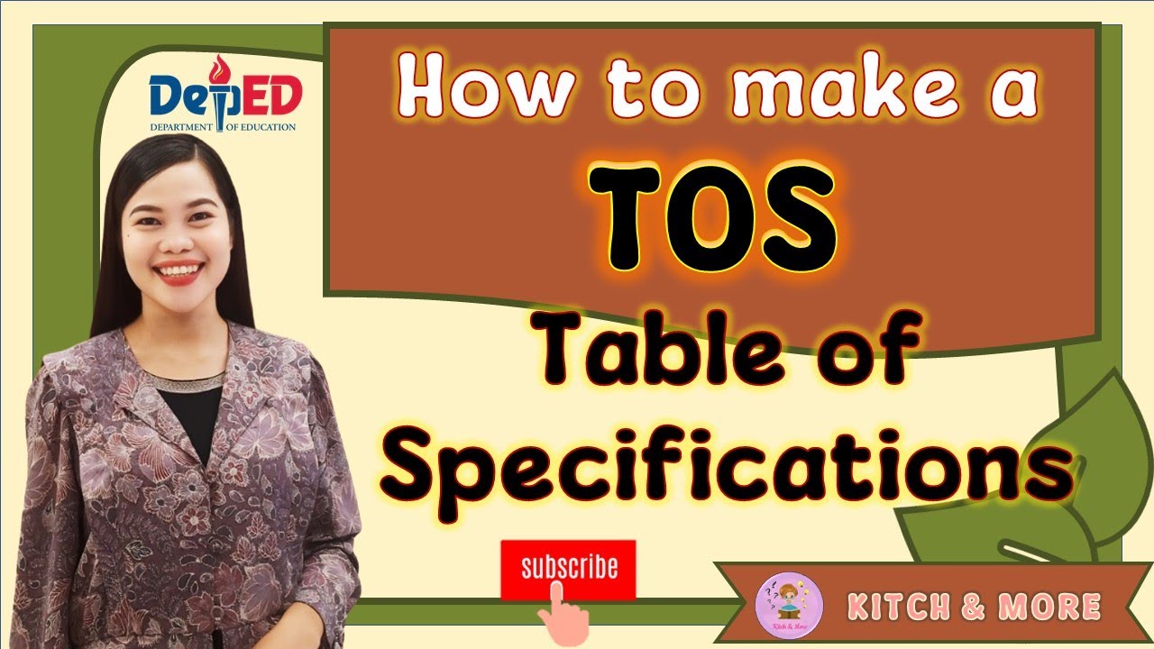 How to Create a Table of Specifications (ToS)