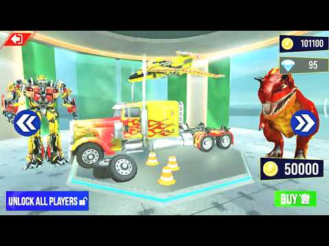 Optimus Prime Unlocked, Transformation into Dinosaur- Police Truck Robot Game- Android Gameplay