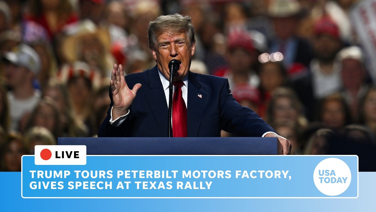 Live: Trump gives speech and tours Peterbilt Motors factory in Texas amid Paxton-Talarico race