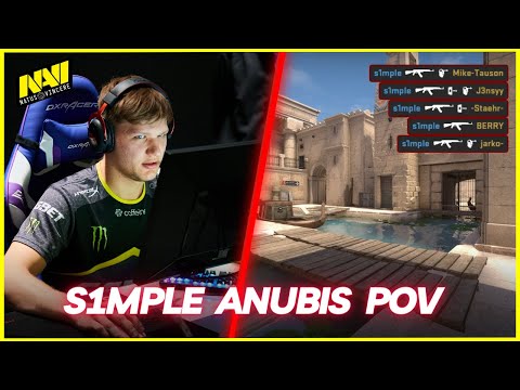 s1mple Anubis POV - 21 Kills | 3 Triples ＆ 7 MVPs | CSGO Faceit POV