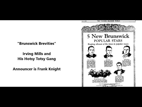 "Brunswick Brevities" Irving Mills & Hotsy Totsy Gang (1929) Frank Knight, Nobody's Sweetheart, jazz
