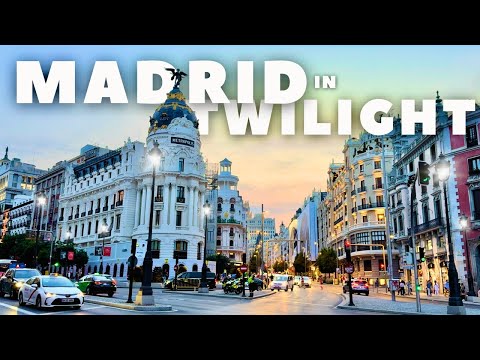 Twilight Magic in MADRID - Summer Nightlife in Spain | 4K, 60fps HDR