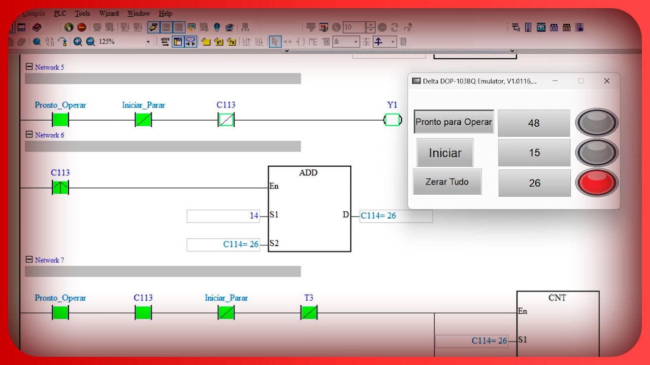 Criando Lógica no CLP e IHM com Temporizador e Horímetro!