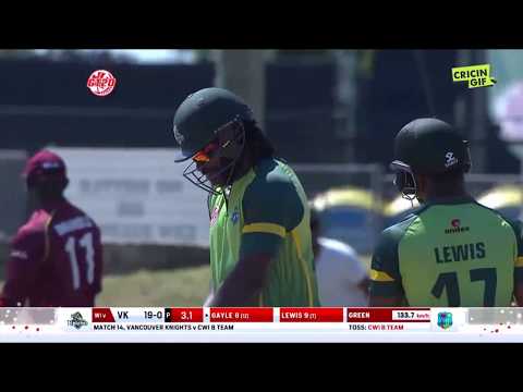 Chris Gayle 63 vs West Indies B - Match 14: Vancouver Knights vs CWI B - GT20Canada 2018