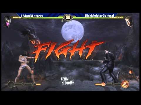 DoC7 MK9 tournament GRAND FINAL 1Man3Letters Mileena Baraka vs SlickMeister  Cyrax Johnny Cage