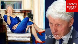 WATCH: Bill Clinton Reacts To Jeffrey Epstein's Infamous 'Blue Dress' Painting Of Him