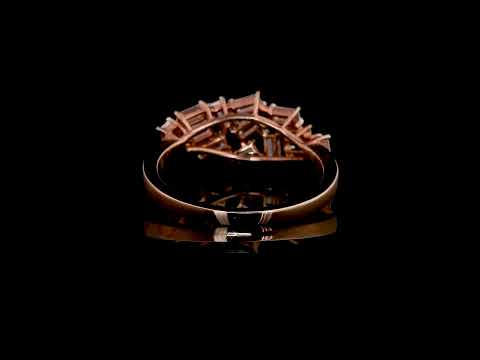 18K Gold Baguette Diamond Cluster Designer Ring for Women (Modern Statement Ring)