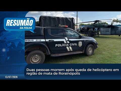 Duas pessoas morrem após queda de helicóptero em região de mata de Rorainópolis