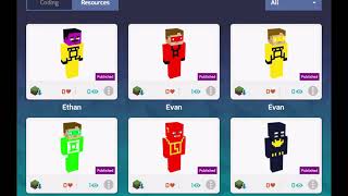 My new creations in TYNKER , Minecraft skins, Minecraft Mobs, Minecraft Mods and Minecraft items