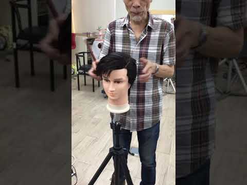 男子乙級左邊髮型吹風解說與示範