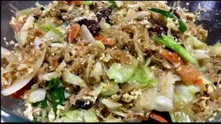How to make stir fried clear noodles ຂົ້ວໝີ່ໄສ ອະຫານລາວ Lao Food Home Made By Kaysone