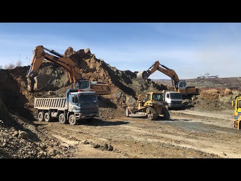 Caterpillar 385C And Liebherr 976 Excavators Loading Trucks - Sotiriadis/Labrianidis Mining Works