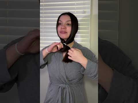 V cut no layers 💅 #hairtok #longhair #haircut #diyhaircut