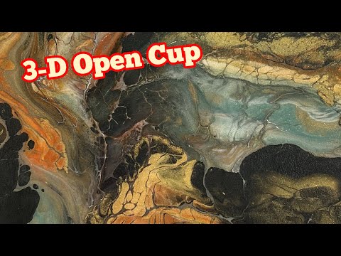 340. NEW Favorite GALAXY OPEN CUP on Lazy Susan, 3-D look! Acrylic Painting Tutorial #fluidart #art