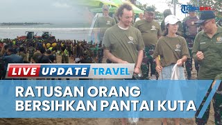 Ratusan Orang Bergerak Bersihkan Sampah di Pantai Kuta Bali dalam Rangka HUT ke-62 Korem Wira Satya