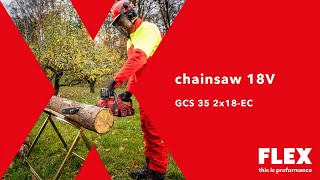 FLEX GCS 35 2x18-EC, Aku řetězová pila 18 V