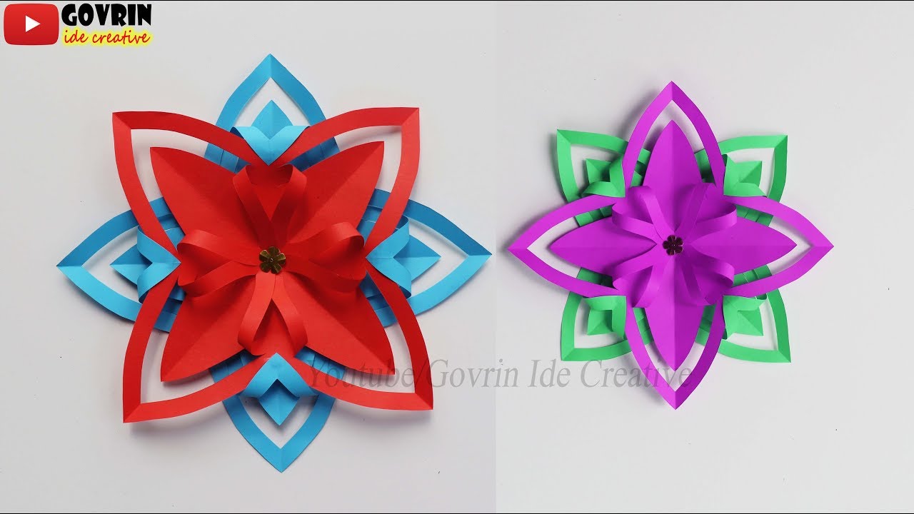 Making Flowers with Paper Easy - Cara Membuat Hiasan Dinding Kelas dari Kertas - Hiasan Dinding