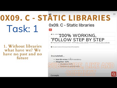 0x09. C - Static libraries; ALX: 1. Without libraries what have we? We have no past and no future2