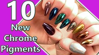 10 Amazing 'No Wipe Top Coat' Chrome Pigment Powders - Magic Colour Changing Powders
