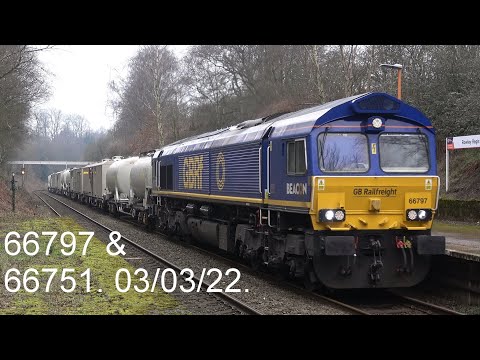 66751 & 66797 (cop) with a toot at Cradley, also Rowley & then Smethwick Jn. 03/03/22.