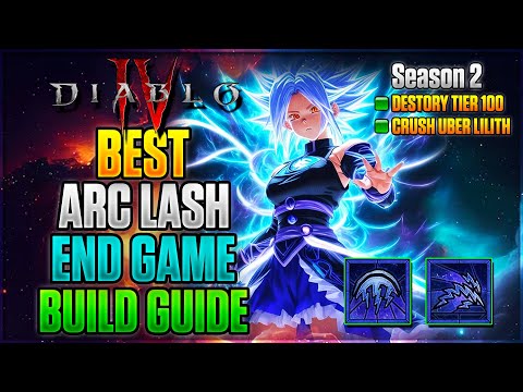 Season 2 BEST END GAME Arc Lash Sorcerer Build Guide | Diablo 4