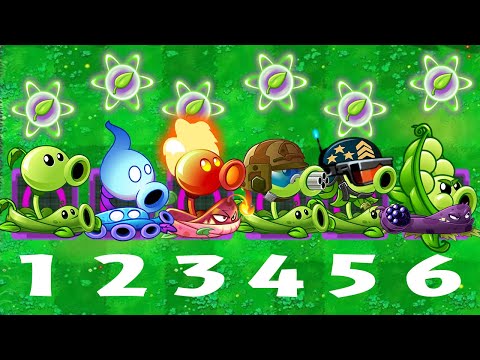 All Team Same PEASHOOTER Plant and Pea Vine, Torchwood Vs Lunar Gargantuar Zombie - PvZ 2 Battlez